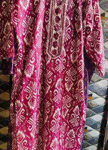 Purple Ikat Print Kurta Set with Pant