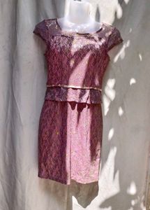 43910. Elegant Lace Overlay Dress