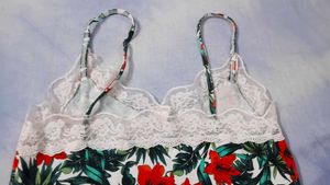 Floral Cami Top with Lace Trim