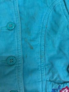 Cute Blue Hooded Jacket with Floral Embroidery