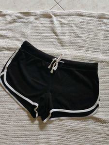 Black Dolphin Shorts with White Trim