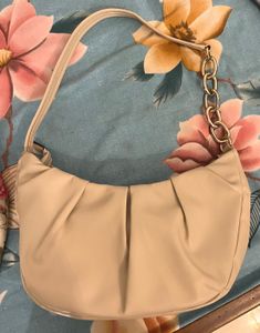 Accessorize London Cream Pleated Shoulder Bag