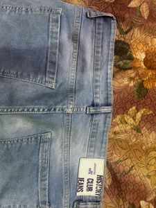 Men's Light Wash Cargo Jeans