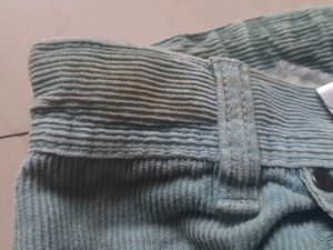 Greenish grey Corduroy Pants / capris