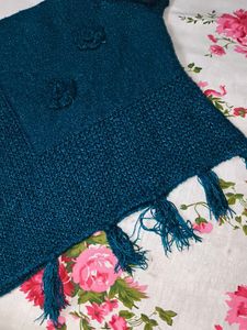 Teal Knitted Poncho