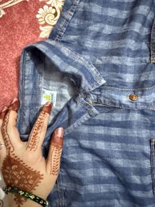 Blue Plaid Maxi Dress