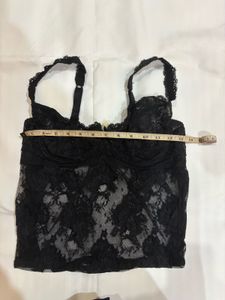 Sheer Black Lace Cami &amp; Skirt Set