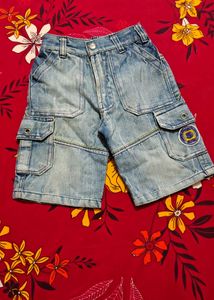 Blue Denim Cargo Shorts