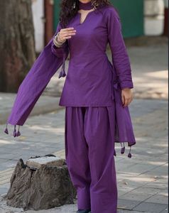 Desi Farsi Purple Kurta Set with Dupatta