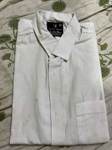 Men's Solid White Casual Shirt