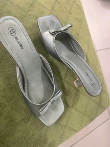 Green Rhinestone Block Heel Sandals Combo Of 3