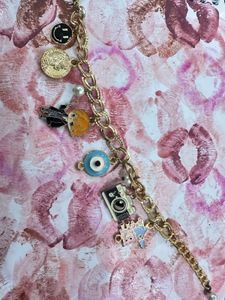 Charm Bracelet with Camera & Evil Eye