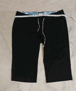 Black Capris with Drawstring Waist
