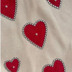 Cute Heart Combo Tote Bag &amp; Pouch Set