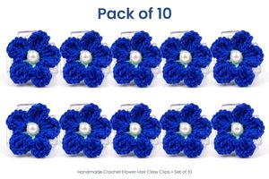 Handmade Crochet Flower Hair Claw - Pack of