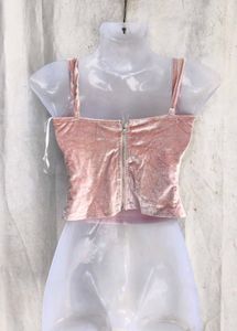 Pink Velvet Bustier Crop Top