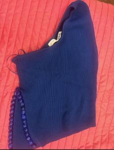 Cobalt Blue Beaded Top from ZARA