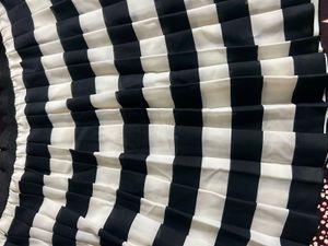 Pleated Striped Mini Skirt