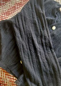 Black Baggy Knit Cardigan Sweater (Trendy Open Sty