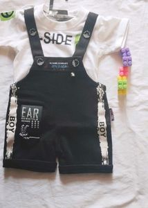 Cute Black Overalls with White T-Shirt