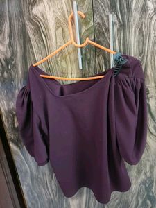 Chic Purple One-Shoulder Top