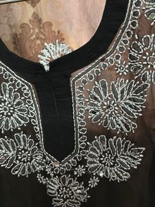 Elegant Black Embroidered Kurti