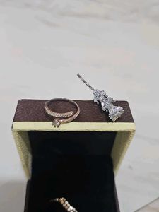 Elegant Adjustable Ring & Charm Set