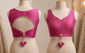 Stunning Pink Blouse with Pearl Embellishments