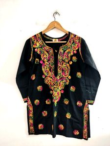 Black Embroidered Tunic ( Women)