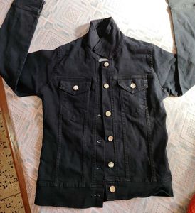 Unisex Black Denim Jacket