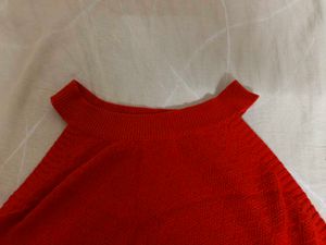 Vibrant Red Knit Top