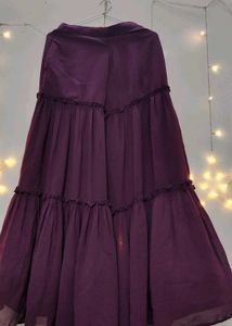 Elegant Embroidered Purple sharara Choli