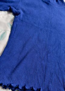Blue Ribbed Top