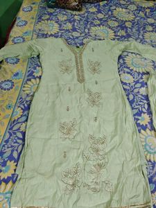 Light Green Embroidered Kurta Set