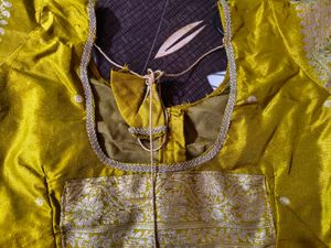 Elegant Mustard Bandhani Saree
