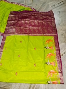 Art Silk Saree With Blouse Pices Good Design