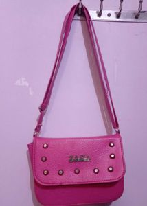 Zara Pink Studded sling bag