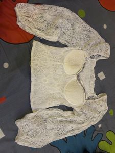Lace Crop Top with Padded Cups
