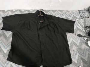 Chic Black Oversized Button-Down Shirt