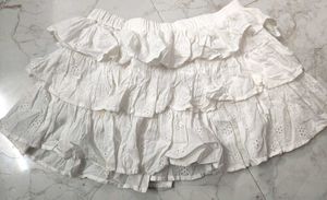 FOREVER 21 White Tiered Eyelet Skirt