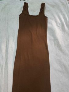 Stylish Brown Bodycon Midi Dress