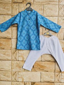 Blue Printed Kurta Pyjama Set