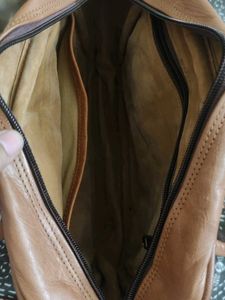 Camel Leather Sling Bag