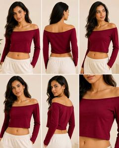 🔥 BUY 1, GET 1 FREE 🔥Off-Shoulder Crop Top