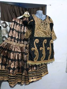 Designer Black & Gold Lehenga Choli Set