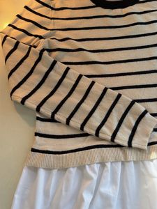 ONLY Striped Knit Top with White Layer