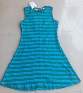 Sassafras blue sleeveless striped dress