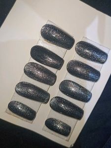 Black Cat-Eye Press-On Nails