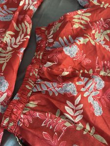 Red Floral Kurta Set