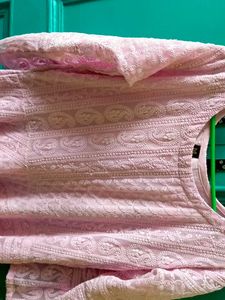 Beautiful Pink Chikankari Kurta